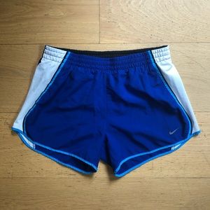 Blue nike dry fit running shorts